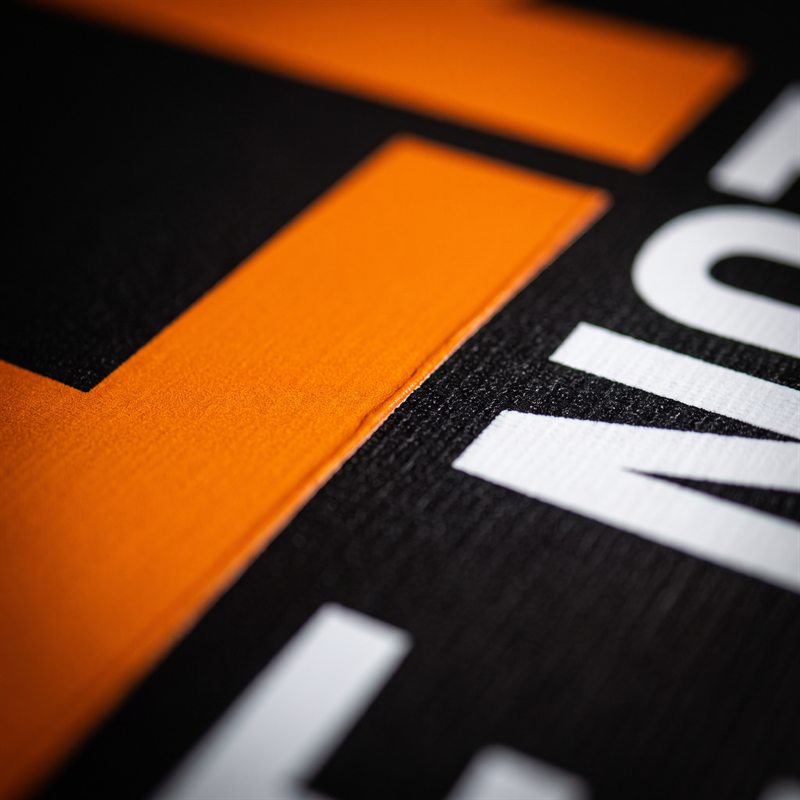 Close-up of a crisp, print-ready banner print
