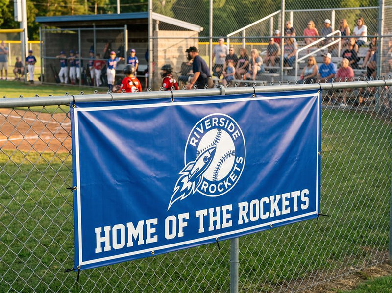 Sports & Schools example: Riverside Rockets · Home of the Rockets banner